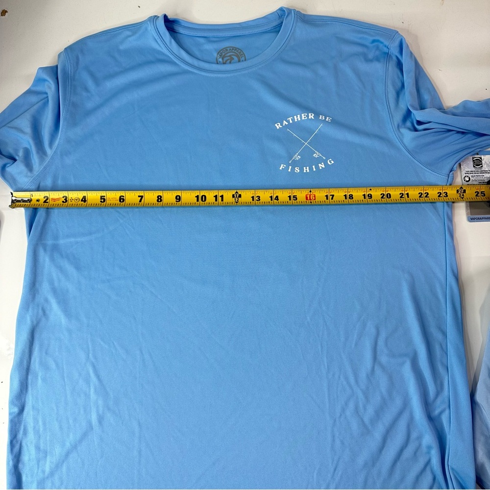 VAPOR APPAREL I’d rather be fishing BLUE long sleeve shirt 50+ sun protection L - Picture 11 of 12